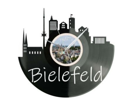 Bielefeld Miasto Niemcy – Zegar ścienny z płyty winylowej 30x30 cm EVEVO W0087
