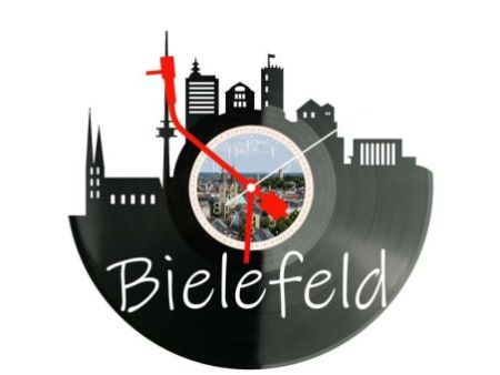 Bielefeld Miasto Niemcy – Zegar ścienny z płyty winylowej 30x30 cm EVEVO W0087