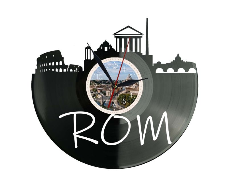 Rom Miasto Włochy – Zegar ścienny z płyty winylowej 30x30 cm EVEVO W0088