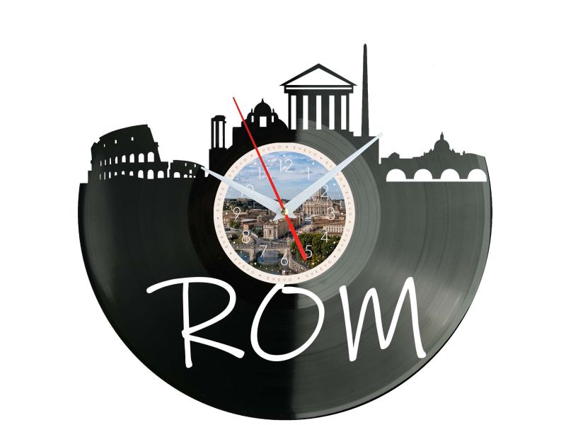 Rom Miasto Włochy – Zegar ścienny z płyty winylowej 30x30 cm EVEVO W0088