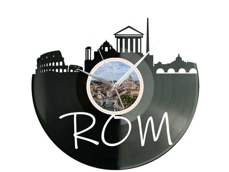 Rom Miasto Włochy – Zegar ścienny z płyty winylowej 30x30 cm EVEVO W0088