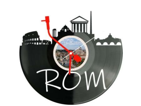 Rom Miasto Włochy – Zegar ścienny z płyty winylowej 30x30 cm EVEVO W0088