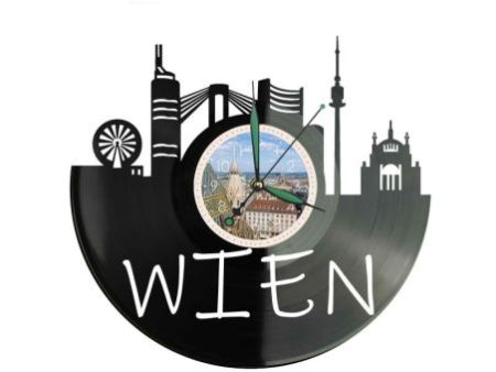 Wien Miasto Austria – Zegar ścienny z płyty winylowej 30x30 cm EVEVO W0089