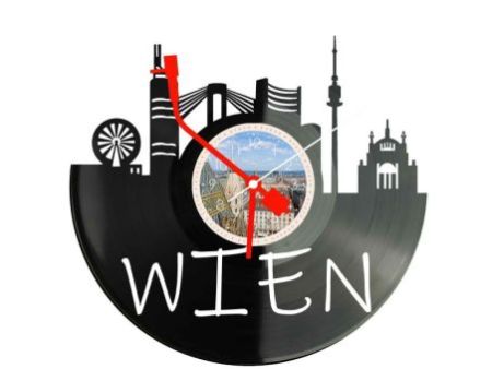 Wien Miasto Austria – Zegar ścienny z płyty winylowej 30x30 cm EVEVO W0089