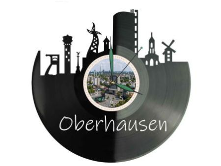 Oberhausen Miasto Niemcy – Zegar ścienny z płyty winylowej 30x30 cm EVEVO W0091