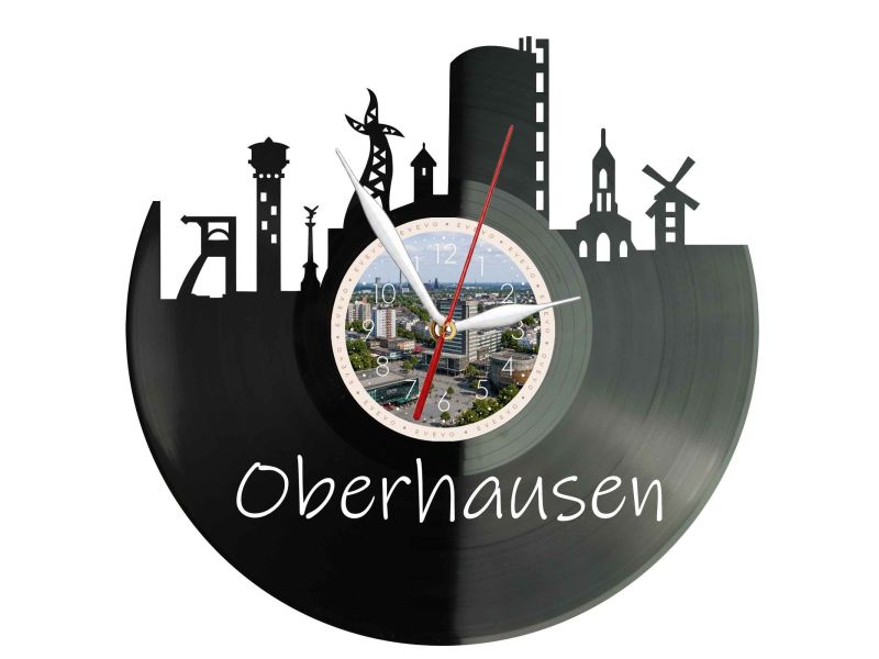 Oberhausen Miasto Niemcy – Zegar ścienny z płyty winylowej 30x30 cm EVEVO W0091