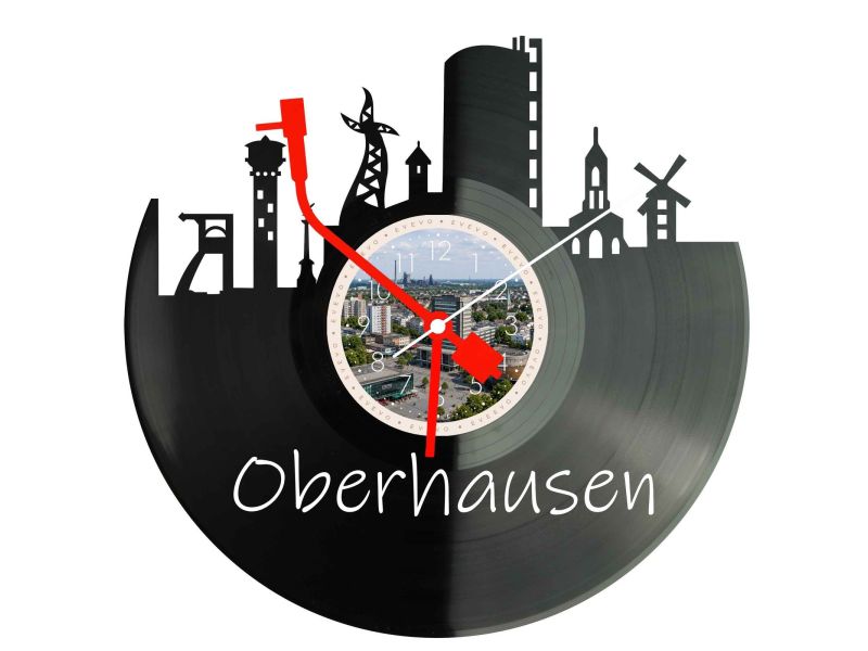 Oberhausen Miasto Niemcy – Zegar ścienny z płyty winylowej 30x30 cm EVEVO W0091