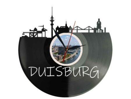 Duisburg Miasto Niemcy – Zegar ścienny z płyty winylowej 30x30 cm EVEVO W0092