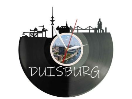Duisburg Miasto Niemcy – Zegar ścienny z płyty winylowej 30x30 cm EVEVO W0092