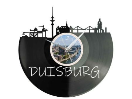 Duisburg Miasto Niemcy – Zegar ścienny z płyty winylowej 30x30 cm EVEVO W0092