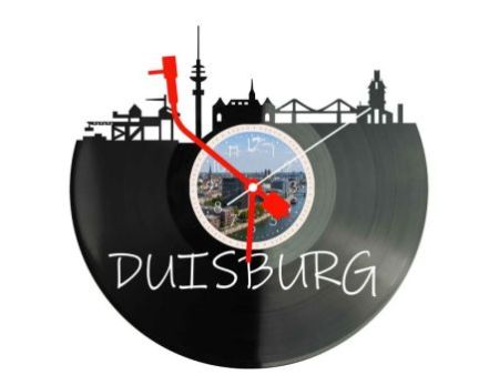 Duisburg Miasto Niemcy – Zegar ścienny z płyty winylowej 30x30 cm EVEVO W0092