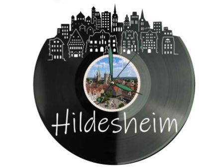 Hildesheim Miasto Niemcy – Zegar ścienny z płyty winylowej 30x30 cm EVEVO W0093