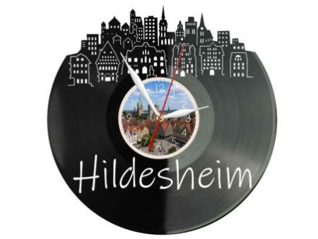 Hildesheim Miasto Niemcy – Zegar ścienny z płyty winylowej 30x30 cm EVEVO W0093