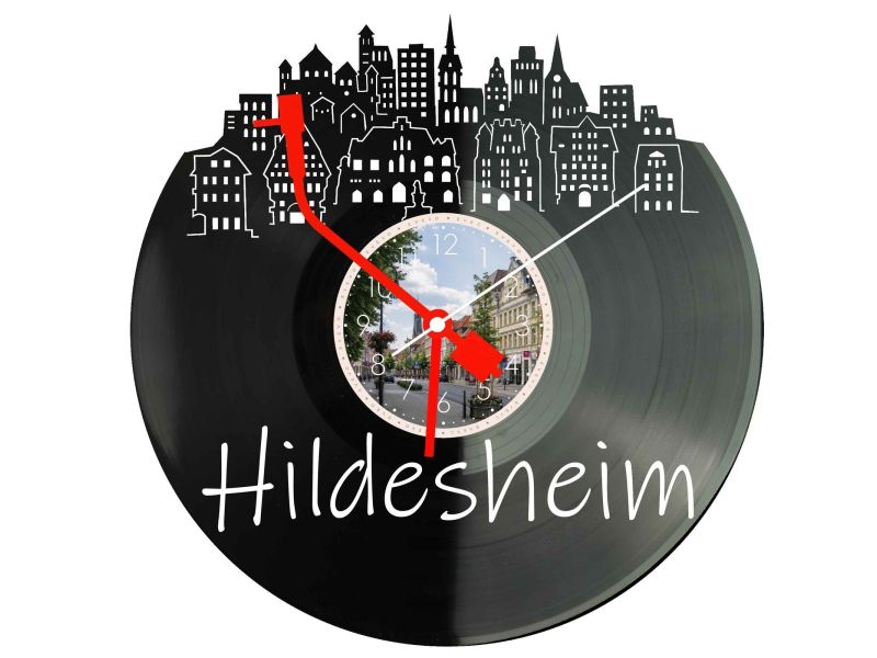 Schwedt Miasto Niemcy – Zegar ścienny z płyty winylowej 30x30 cm EVEVO W0094