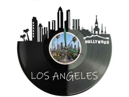 Los Angeles Miasto Aniołów USA – Zegar ścienny z płyty winylowej 30x30 cm EVEVO W0095