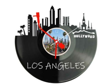 Los Angeles Miasto Aniołów USA – Zegar ścienny z płyty winylowej 30x30 cm EVEVO W0095