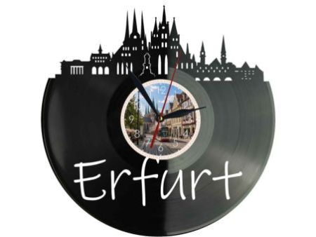 Erfurt Miasto Niemcy – Zegar ścienny z płyty winylowej 30x30 cm EVEVO W0096