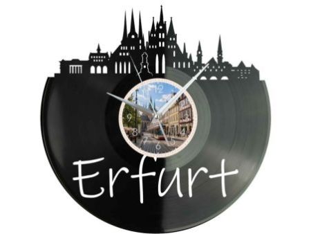 Erfurt Miasto Niemcy – Zegar ścienny z płyty winylowej 30x30 cm EVEVO W0096