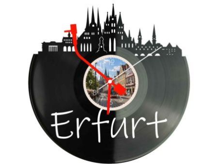 Erfurt Miasto Niemcy – Zegar ścienny z płyty winylowej 30x30 cm EVEVO W0096