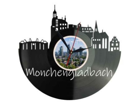 Monchengladbach Miasto Niemcy – Zegar ścienny z płyty winylowej 30x30 cm EVEVO W0098
