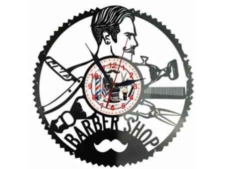 Barber Shop Zegar Ścienny Z Płyty Winylowej 30x30 Cm EVEVO W0104