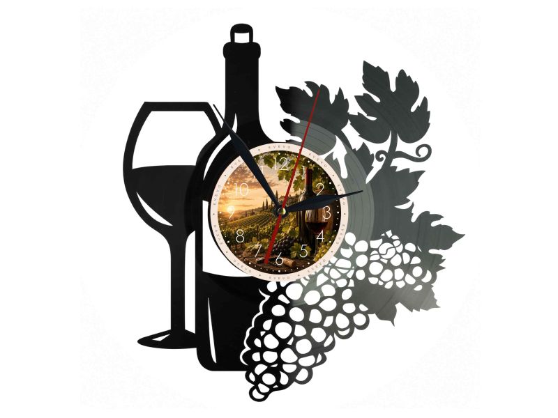 Wino Winnica Zegar Ścienny Z Płyty Winylowej 30x30 Cm EVEVO W0116