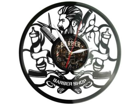 Barber Shop Zegar Ścienny Z Płyty Winylowej 30x30 Cm EVEVO W0124