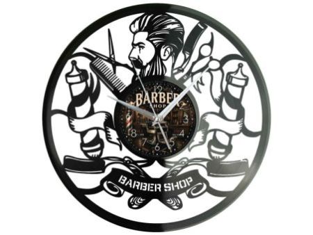 Barber Shop Zegar Ścienny Z Płyty Winylowej 30x30 Cm EVEVO W0124