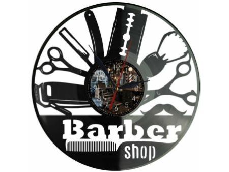 Barber Shop Zegar Ścienny Z Płyty Winylowej 30x30 Cm EVEVO W0132