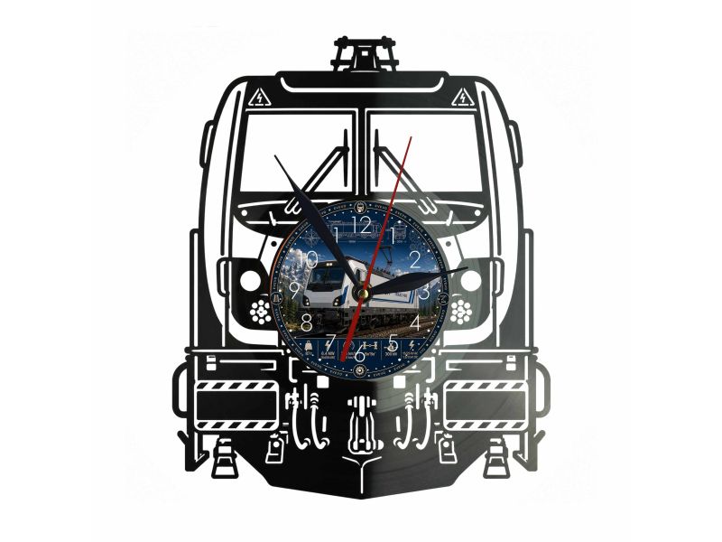 Lokomotywa Alstom TRAXX MS3 Zegar Ścienny Z Płyty Winylowej 30x30 Cm EVEVO W0138