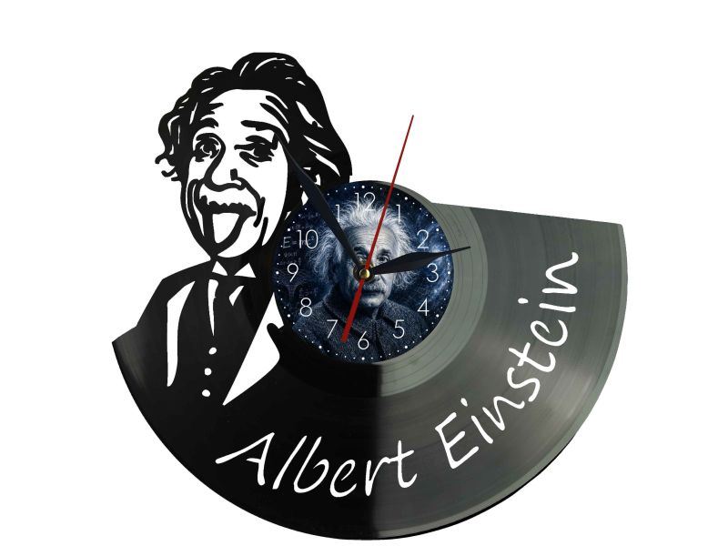 Albert Einstein Zegar Ścienny Z Płyty Winylowej 30x30 Cm EVEVO W0145