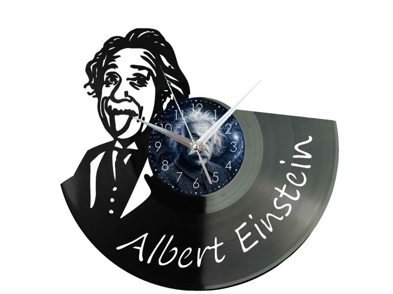Albert Einstein Zegar Ścienny Z Płyty Winylowej 30x30 Cm EVEVO W0145