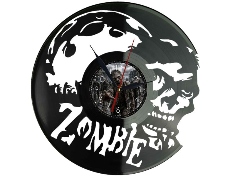 Zombie Trup Ghul Walking Dead Zegar Ścienny Z Płyty Winylowej 30x30 Cm EVEVO W0146
