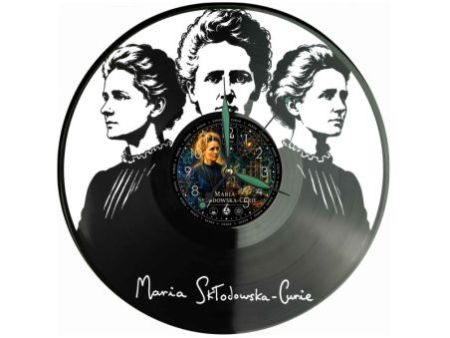 Maria Skłodowska Curie Zegar Ścienny Z Płyty Winylowej 30x30 Cm EVEVO W0150