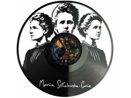 Maria Skłodowska Curie Zegar Ścienny Z Płyty Winylowej 30x30 Cm EVEVO W0150