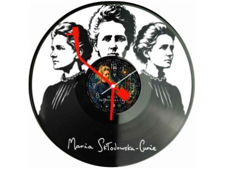 Maria Skłodowska Curie Zegar Ścienny Z Płyty Winylowej 30x30 Cm EVEVO W0150