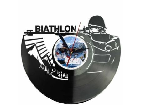 Biathlon Zegar Ścienny Z Płyty Winylowej 30x30 Cm EVEVO W0154