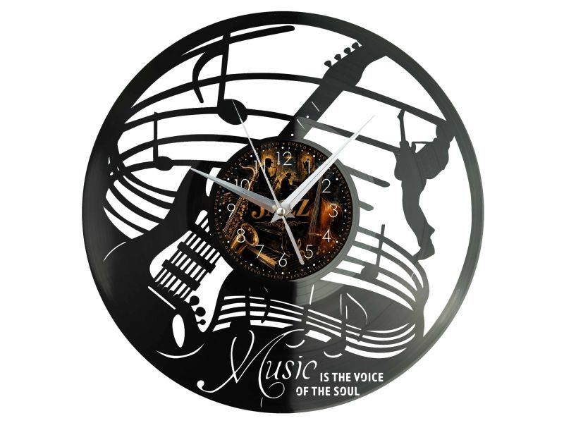 Jazz Muzyka Zegar Ścienny Z Płyty Winylowej 30x30 Cm EVEVO W0160