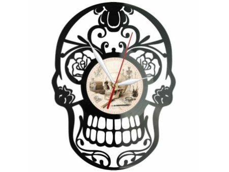Skeleton Zegar Ścienny Z Płyty Winylowej 30x30 Cm EVEVO W0161