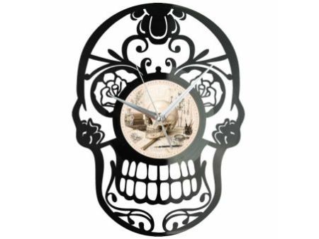 Skeleton Zegar Ścienny Z Płyty Winylowej 30x30 Cm EVEVO W0161