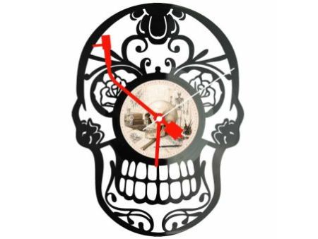 Skeleton Zegar Ścienny Z Płyty Winylowej 30x30 Cm EVEVO W0161