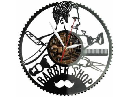 Barber Shop Zegar Ścienny Z Płyty Winylowej 30x30 Cm EVEVO W0163