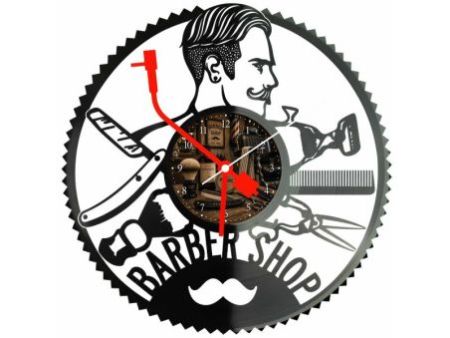Barber Shop Zegar Ścienny Z Płyty Winylowej 30x30 Cm EVEVO W0163