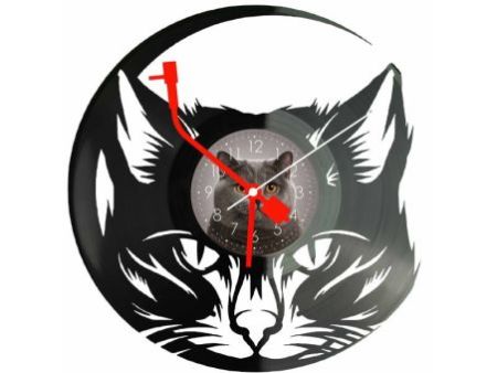 Kot Twoje Zdjęcie Zegar Ścienny Z Płyty Winylowej 30x30 Cm EVEVO W0164