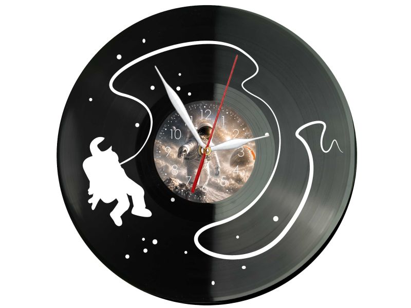 Spaceman Astronauta Zegar Ścienny Z Płyty Winylowej 30x30 Cm EVEVO W0169