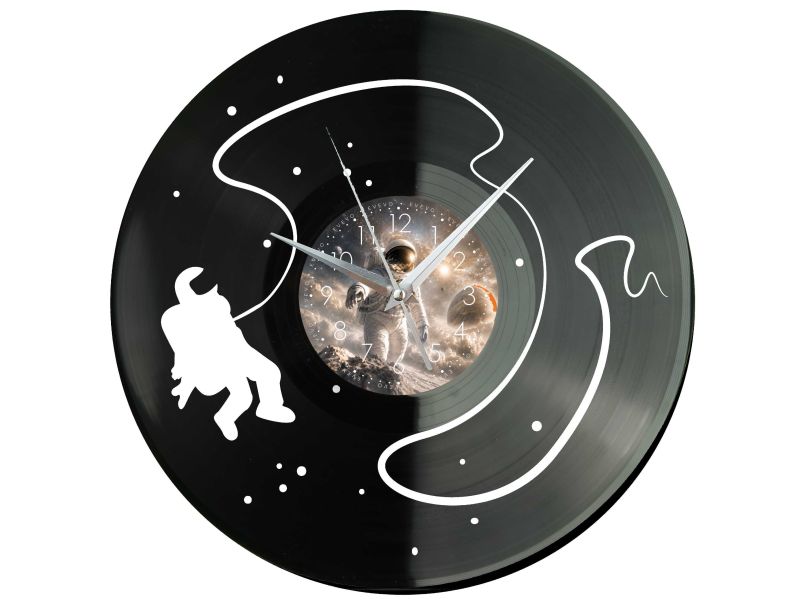 Spaceman Astronauta Zegar Ścienny Z Płyty Winylowej 30x30 Cm EVEVO W0169
