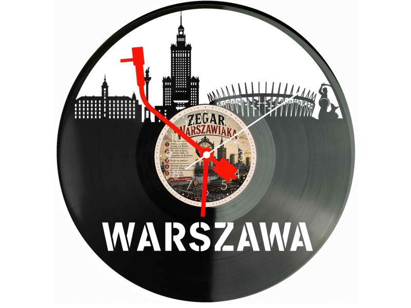 Zegar Warszawiaka Z Płyty Winylowej 30x30 Cm EVEVO W0115