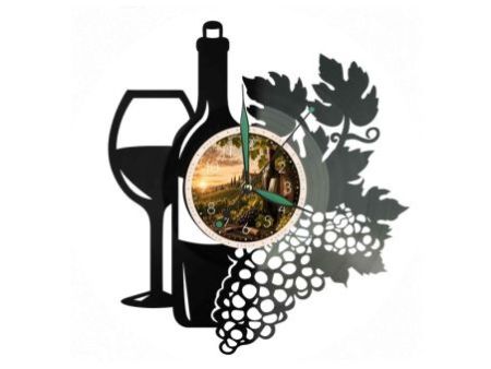 Wino Winnica Zegar Ścienny Z Płyty Winylowej 30x30 Cm EVEVO W0116