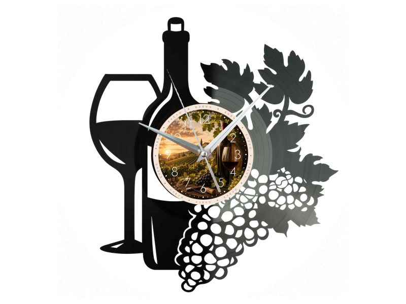 Wino Winnica Zegar Ścienny Z Płyty Winylowej 30x30 Cm EVEVO W0116