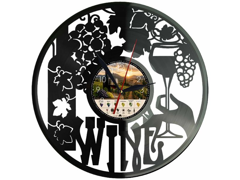 Wino Zegar Ścienny Z Płyty Winylowej 30x30 Cm EVEVO W0122